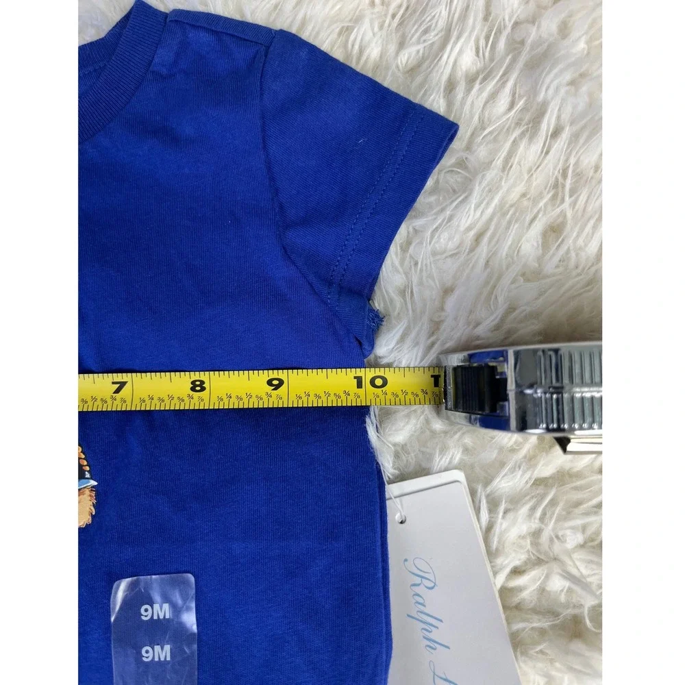 Ralph Lauren Polo Bear T-Shirt‎ Royal Blue Crew Neck Short Sleeve Top 9M New